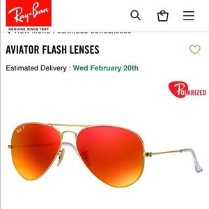 RayBan Polarized Aviators Mirror Orange Finish